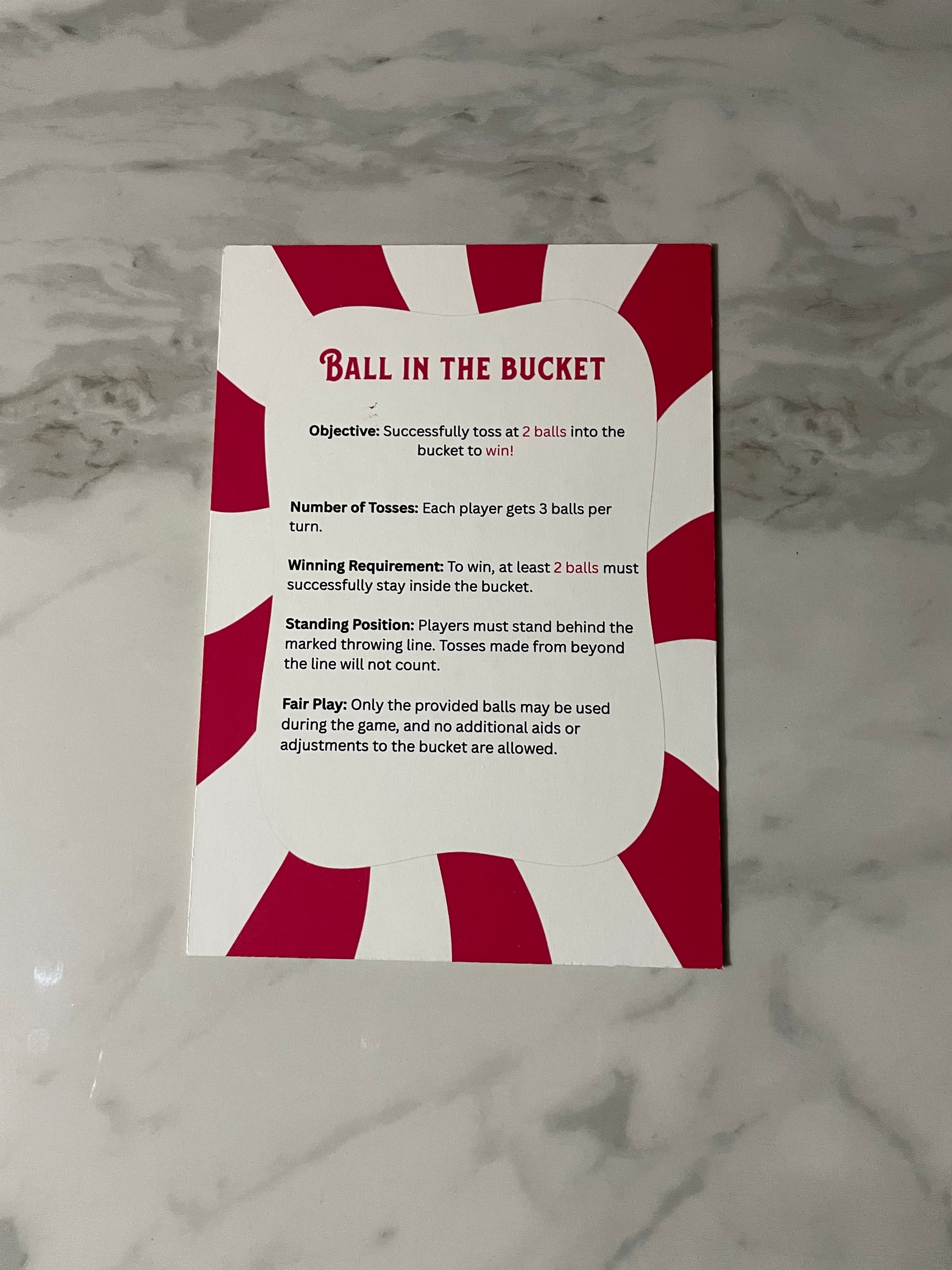 Game Rule Card POS Strut